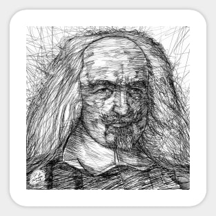 THOMAS HOBBES Ink portrait Sticker